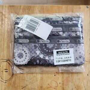 LeSportsac Floral Multi-Zip Pouch New With Tags NWT